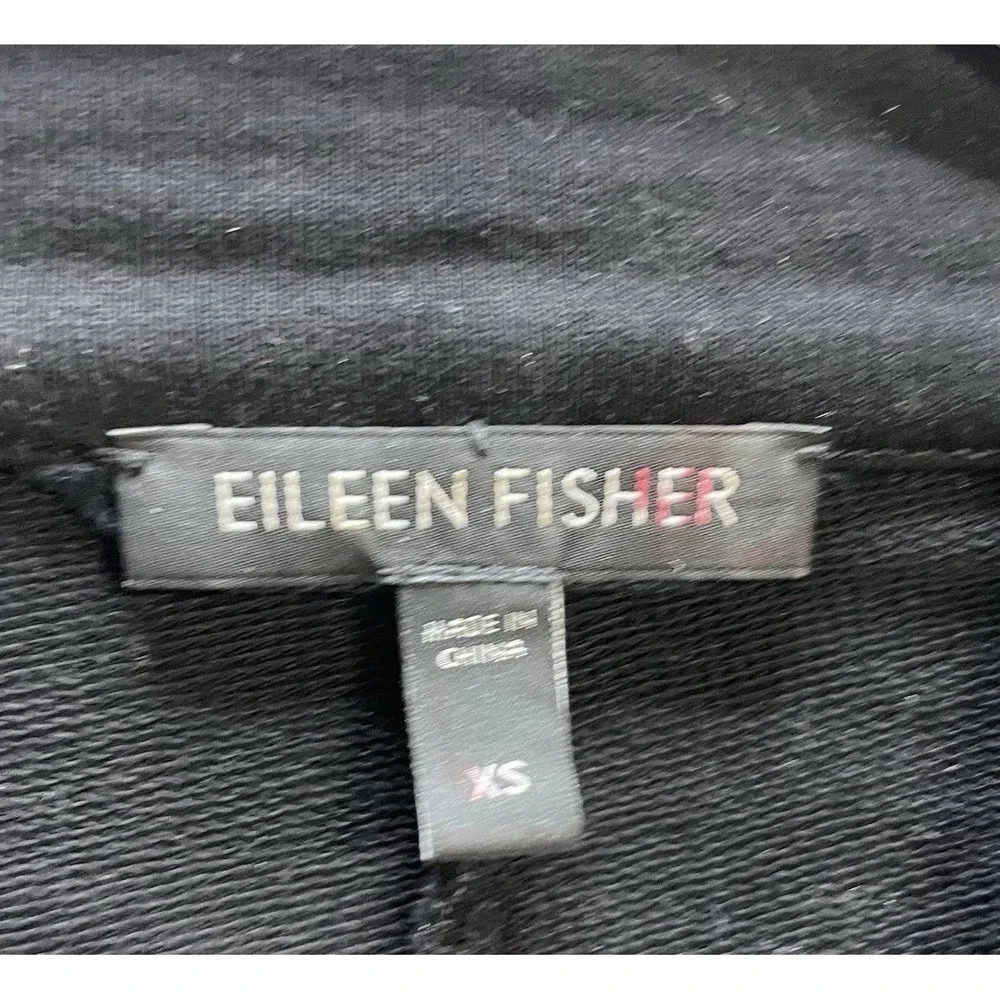 Eileen Fisher Women's XS Cotton Stretch‎ Knit Blazer Jacket Black EUC Business